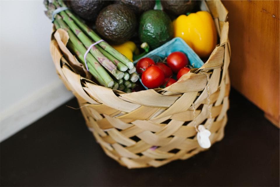 Fresh fruit and vegetables ready to be delivered for a Tiziwiz SARL grocery order in Agadir